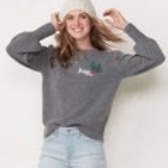 Like New! ✨LC Lauren Conrad Kiss Me Mistletoe Crewneck Sweater S 💋 - Picture 1 of 16